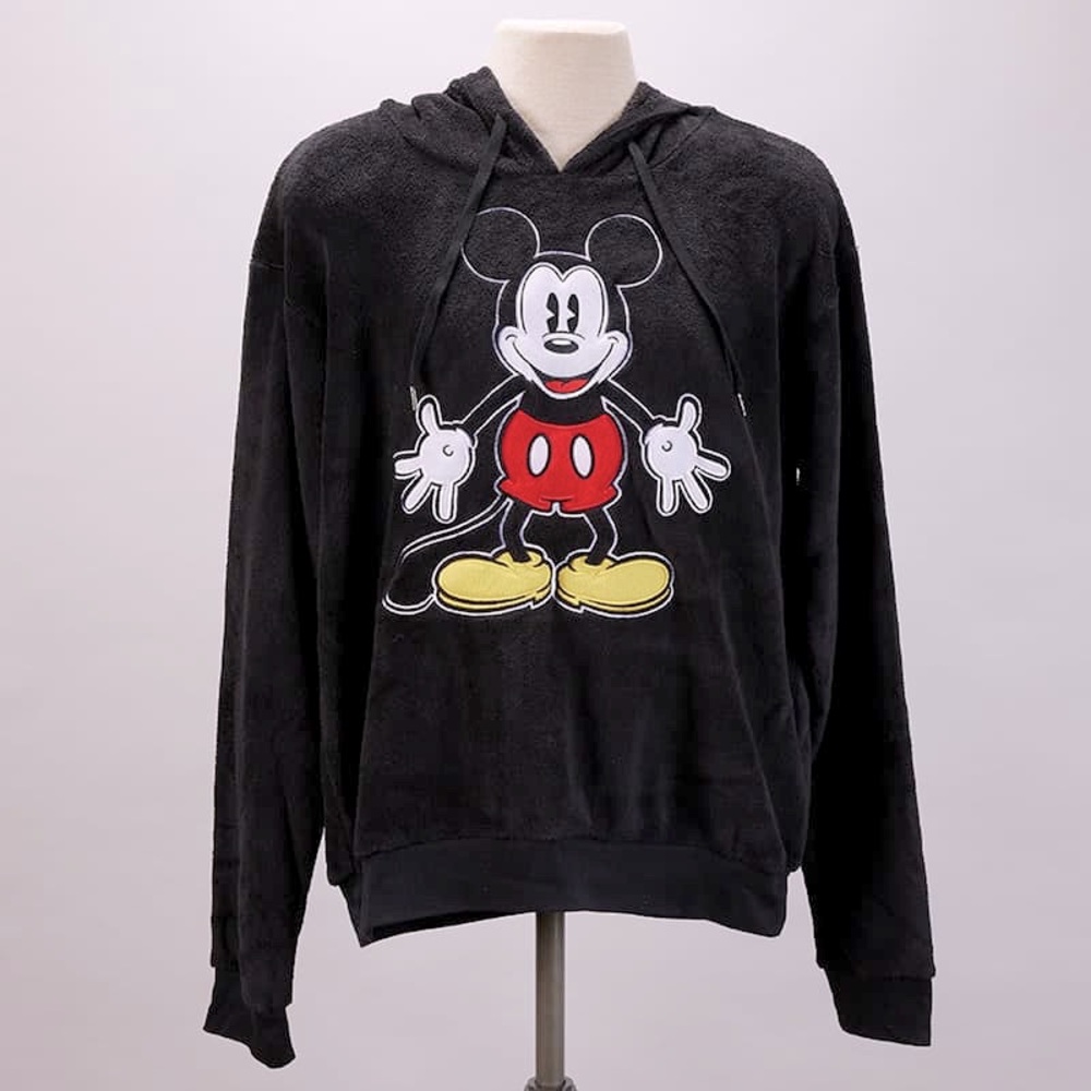 Disneys Mickey Mouse Fuzzy Sherpa Pullover Hoodie W/ Mickey Ears Size Medium